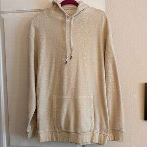 Feat Cozy Cream Hoodie with Front Pocket